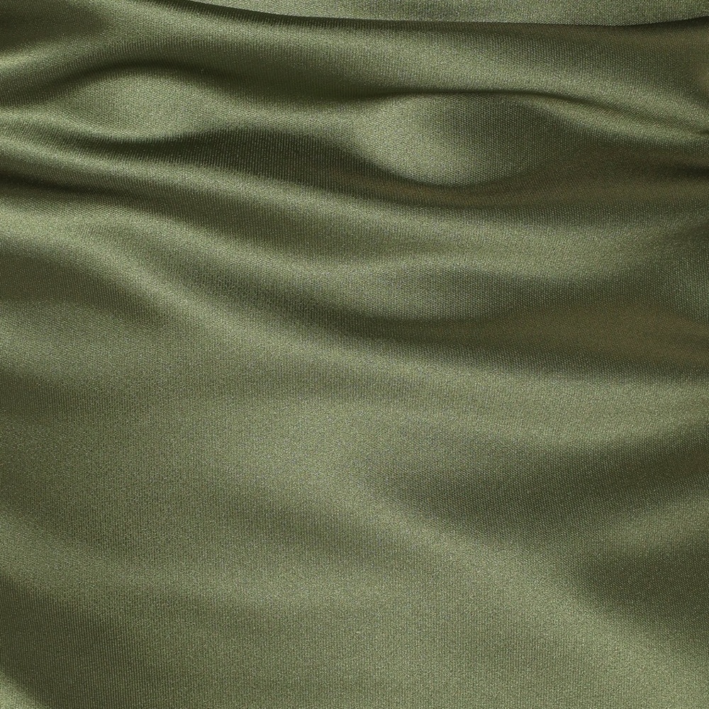 Elegant Olive Green Off-Shoulder Dress - Picture 5 of 10